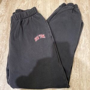 Brandy Melville Black Track Pants with Elastic Waistband